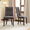 Costway Channel Tufted Dining Chairs Set of 2/4 with High Backrest Rubber Wood Legs Modern